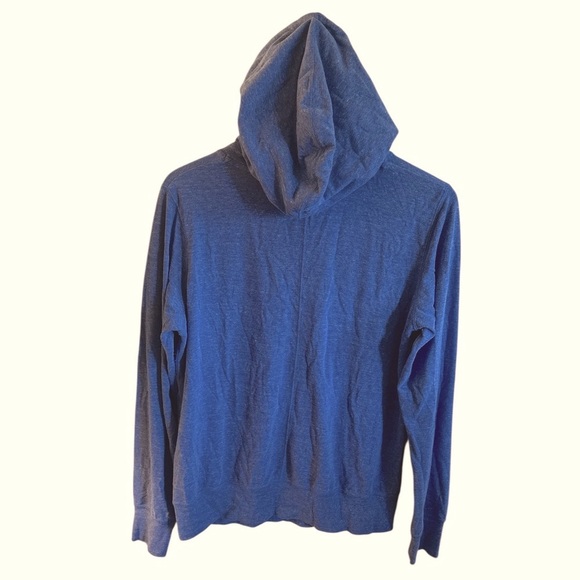 Nike Hoodie Size Large Heathered Blue Lightweight Kangaroo Pocket Long Sleeve - Picture 10 of 10